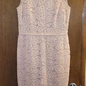 Ellen Tracy Pink Sheath Mini Dress Sleeveless Scoop Neck